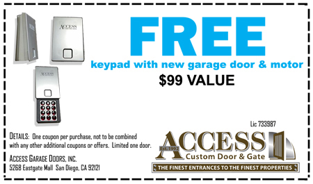 free keypad with new garage