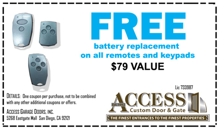 free battery replacement on all remotes