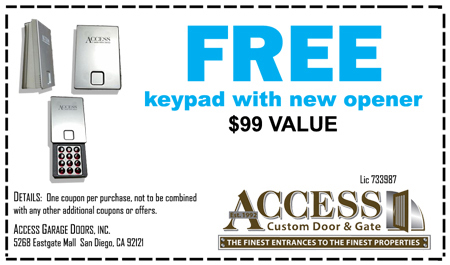 free keypad with new garage door